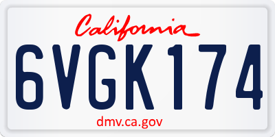 CA license plate 6VGK174