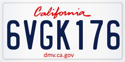 CA license plate 6VGK176