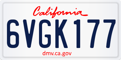 CA license plate 6VGK177