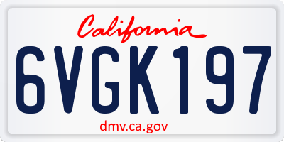 CA license plate 6VGK197