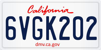 CA license plate 6VGK202