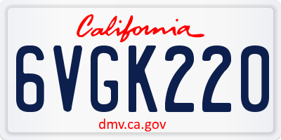 CA license plate 6VGK220
