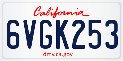 CA license plate 6VGK253