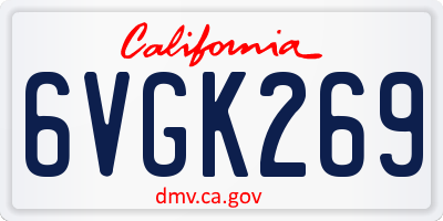 CA license plate 6VGK269