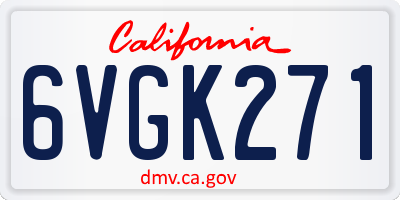 CA license plate 6VGK271