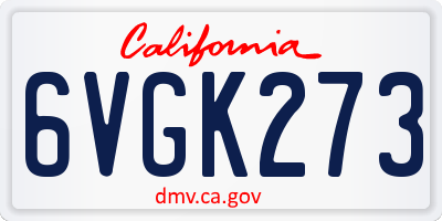 CA license plate 6VGK273