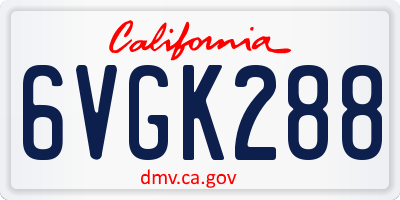 CA license plate 6VGK288