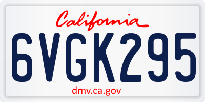 CA license plate 6VGK295