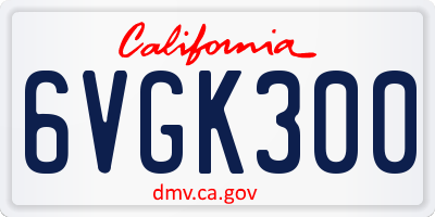 CA license plate 6VGK300