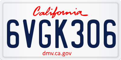 CA license plate 6VGK306