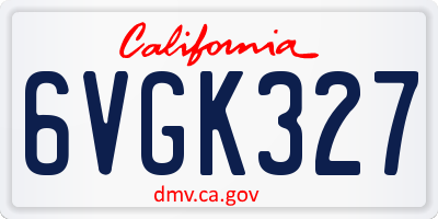 CA license plate 6VGK327