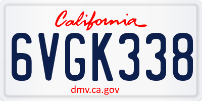 CA license plate 6VGK338
