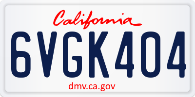 CA license plate 6VGK404