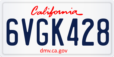 CA license plate 6VGK428