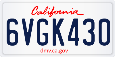 CA license plate 6VGK430