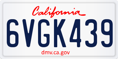 CA license plate 6VGK439