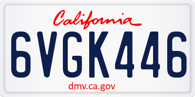 CA license plate 6VGK446