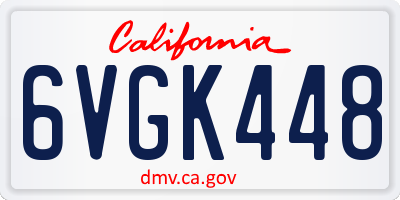 CA license plate 6VGK448