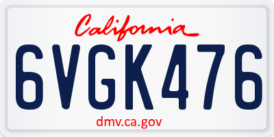 CA license plate 6VGK476