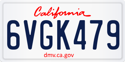 CA license plate 6VGK479