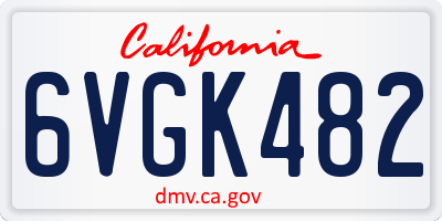 CA license plate 6VGK482