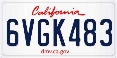 CA license plate 6VGK483