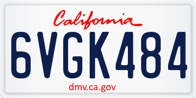 CA license plate 6VGK484
