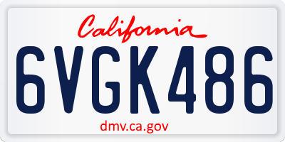 CA license plate 6VGK486