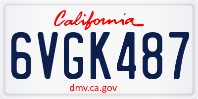 CA license plate 6VGK487