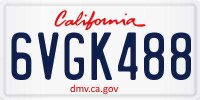 CA license plate 6VGK488