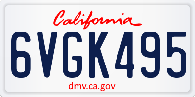 CA license plate 6VGK495