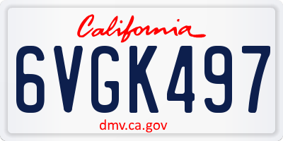 CA license plate 6VGK497