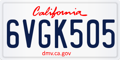 CA license plate 6VGK505