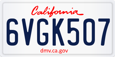CA license plate 6VGK507