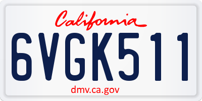 CA license plate 6VGK511