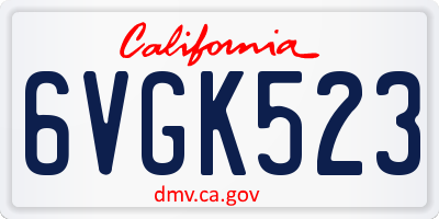 CA license plate 6VGK523