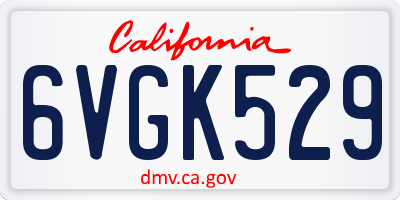 CA license plate 6VGK529