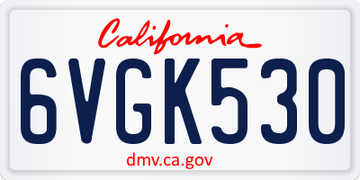 CA license plate 6VGK530