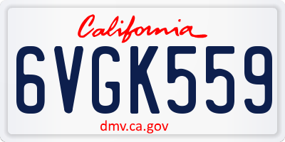 CA license plate 6VGK559