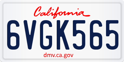 CA license plate 6VGK565