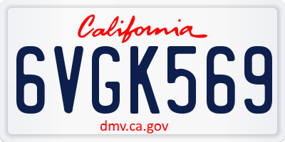 CA license plate 6VGK569