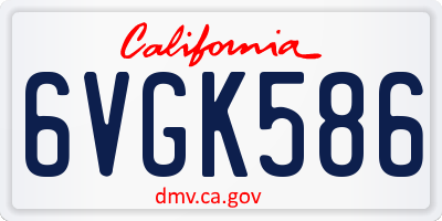 CA license plate 6VGK586