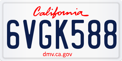 CA license plate 6VGK588