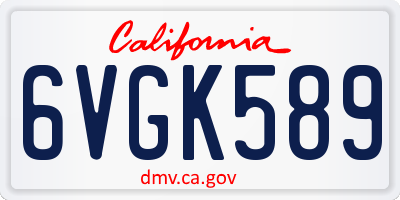 CA license plate 6VGK589