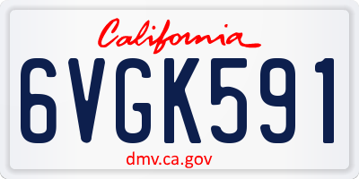 CA license plate 6VGK591