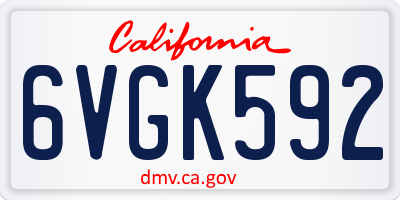CA license plate 6VGK592