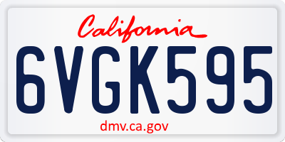 CA license plate 6VGK595