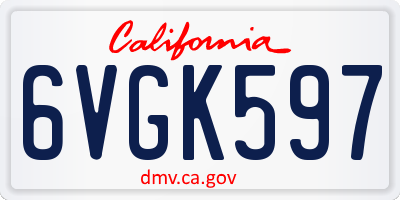 CA license plate 6VGK597