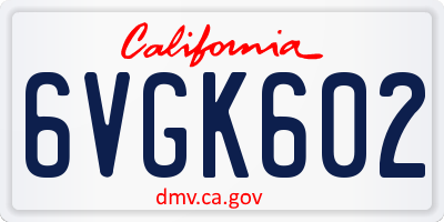 CA license plate 6VGK602