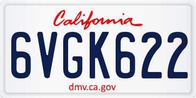 CA license plate 6VGK622
